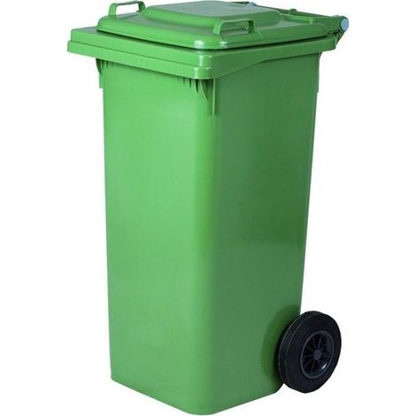 BIDONE QUADRATO CON RUOTE LT.120 VERDE 55X50XH94 CM