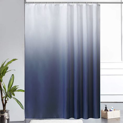 Tenda da doccia blu scuro 90x180 cm impermeabile con stampa digitale sfumata (1/5)