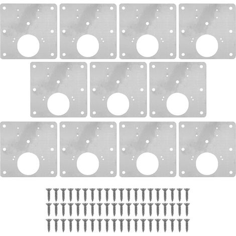 Kit de réparation de charnières de porte de placard en acier inoxydable épais, comprenant 10 plaques de réparation et vis de fixation. Idéal pour la maison.