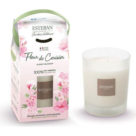 Esteban - Bougie parfumée Fleur de cerisier rechargeable 180g (1/4)