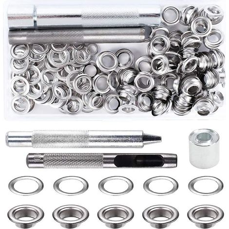 Ösen-Set, Ösen-Werkzeuge, Metall-Ösen-Ösen-Set mit Ösen-Werkzeugen für die Reparatur von Segeltuchplanen, Zelten (8 mm) (1/5)