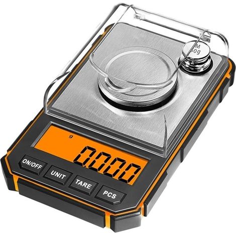 Numérique Portable 50g 0.001g, Mini Balance Électronique De Précision Professionnelle, En Milligrammes De Poche, Poids D'étalonnage 50g,Bonnes Performances De Charge(Oranje)