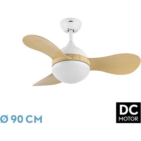 SOLIDO ventilatore dc 24w bianco 3 pale faggio 91 cm 2640lm 3000-4000-6500k