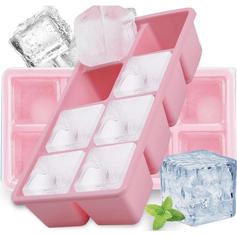 Große Eiswürfelform mit Deckel, 2 Stück, Silikon, BPA-frei, stapelbar, spülmaschinenfest, für Cocktails & Babybrei (1/5)