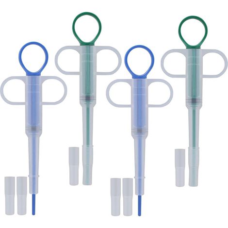 QAZQA 4 PCS Animaux Médecine Médecine Distributeur Médicament Seringue pour Chien Chat Mangeoires de Médicaments Pilule Seringue pour Chat Chien Pet Pill Dispenser Pet Pilule Tablet Feeder (1/4)