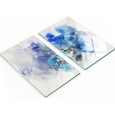 Tableros de vidrio elegantes y duraderos con estampado abstracto de flores, 2x30x52 cm. (1/5)