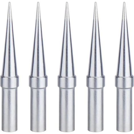 Panne à Souder, 5 Pièces Pointe de Fer à Souder Conico 0,4 mm de Remplacement, Pointes de Soudure Cuivre Plaqué Nickel, Applicable for Weller WESD51 WES51 WES50 (1/5)