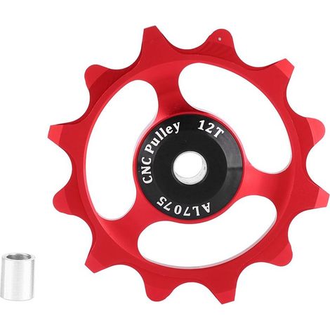 Poulies de dérailleur 12T pour vélo de montagne, galets de roulement à billes, kit de pièces de rechange rouges (1/5)