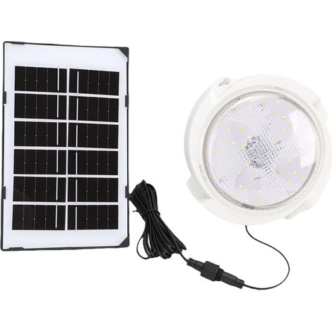 Plafonnier solaire étanche IP67, haute luminosité, télécommande, 3 couleurs LED, rond, 72 LED, pour intérieur et extérieur (1/5)