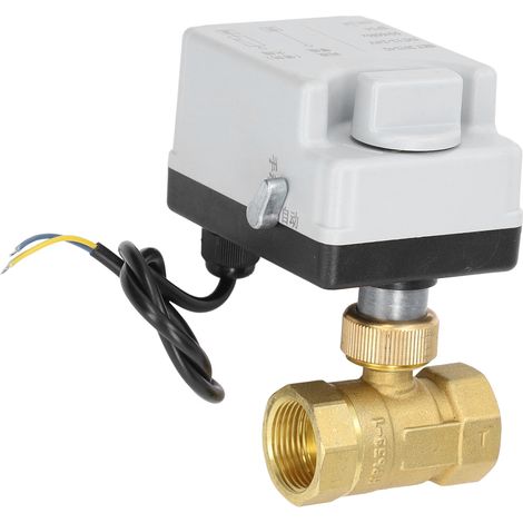 Vanne à bille motorisée électrique 2 voies normalement fermée, commande manuelle ou automatique DN20, 12 V CC 24 V CC (1/5)