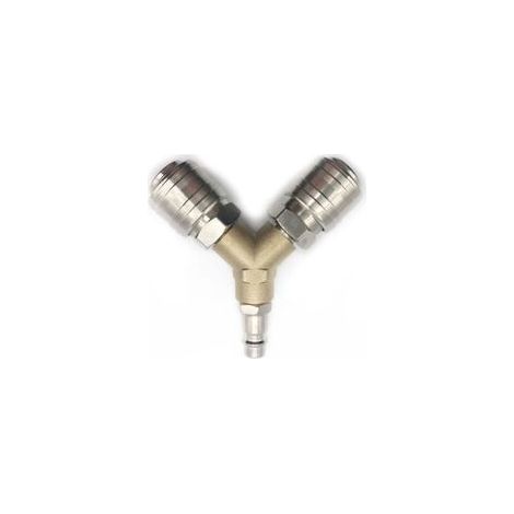 Distributeur d'air Comprimé, Raccord dair Comprimé 1/4 Connecteur d'air Comprimé 3 voies à dégagement rapide avec distributeur Y à filetage mâle (1/5)