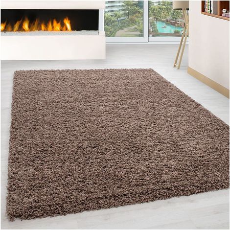 Tapis uni shaggy rectangle Aimee Moka 140x200 (1/5)