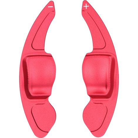 Paire de palettes de changement de vitesse rouges en alliage d'aluminium pour volant, accessoires de remplacement tuning auto compatibles Seat Leon 2009-2014, kit de 2 pièces décoratives (1/5)