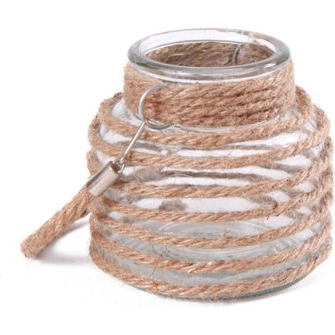 Portacandela in vetro e juta, Ø9H12 cm (kit da 10) (1/2)