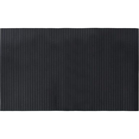 Tapis rectangulaire noir en bambou, 60 x 100 cm (1/5)