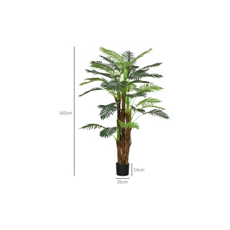 Palmier artificiel vert de 160 cm avec 36 branches et feuillage décoratif pour salon, bureau et terrasse (1/5)