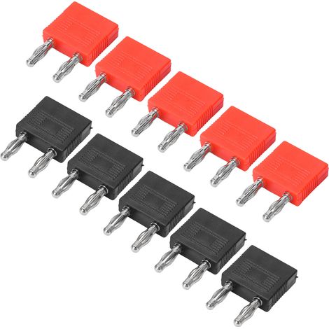 Lot de 10 fiches bananes doubles 4mm 2 voies, connectique robuste, excellente conductivité électrique, pour ordinateurs et équipements audio (1/5)