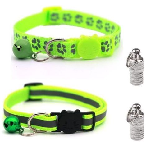 Lot de 2 colliers pour chat anti-étranglement réglables avec 2 étiquettes d'adresse pour chaton ou chiot (jaune) (1/5)