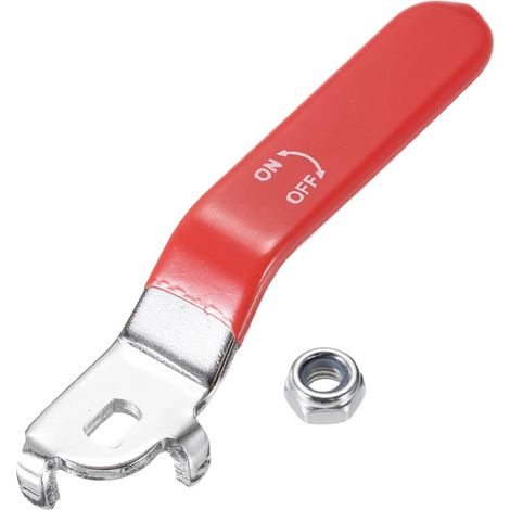 Poignée de levier pour vanne à boisseau sphérique, 1 pièce Poignée de vanne en métal Longueur totale 94 mm avec taille de trou 8x5x3 mm pour remplacement de robinet extérieur rouge (1/5)