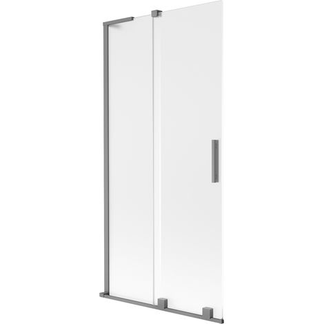 Mexen Velar L paroi de baignoire 2 volets coulissants 95 x 150 cm, givre, métal gun - 896-095-003-31-95 (1/2)