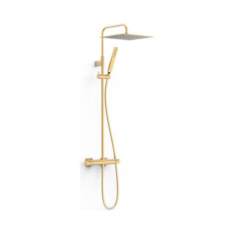 Ensemble de robinet thermostatique mural à 2 voies pour douche Or Mat 24K - TRES 19039307OM (1/2)