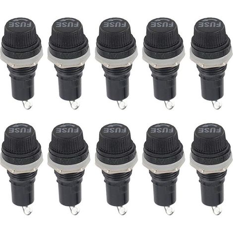 10 boîtiers porte-fusibles à vis pour montage sur panneau, compatibles avec les fusibles à tube de verre pour radio (1/5)