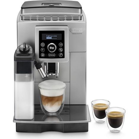 De'Longhi ECAM 23.460.SB – Caffettiera automatica (15 bar di pressione, sistema cappuccino automatico, serbatoio dell'acqua estraibile 1,8 L, pannello LCD, pulizia automatica) argento/nero (1/5)