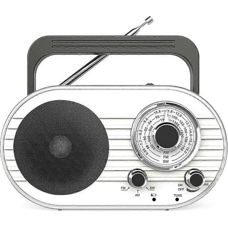 Tragbares, wiederaufladbares AM/FM-Transistorradio für Senioren mit 2 Betriebsmodi, Taschenlampe und Lautsprecher.
