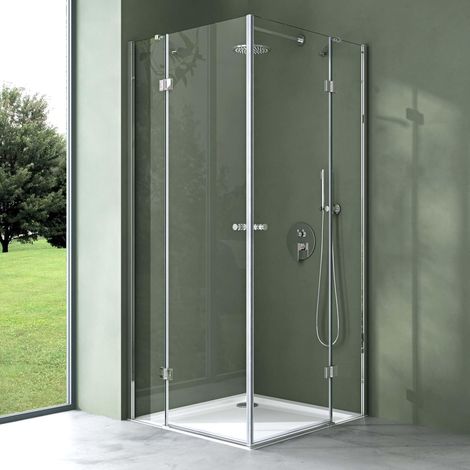 Mai & Mai Box Doccia 100x120cm, Cabina Bagno in Cristallo Trasparente Box Cabina Doccia Angolare Ravenna01K-Plus (1/5)