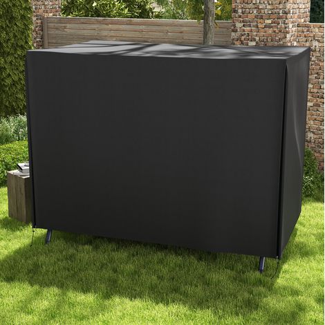 Copertura protettiva per dondolo da giardino a 3 posti 205x124x164 cm, poliestere 600D, nera HAVRYA (1/5)