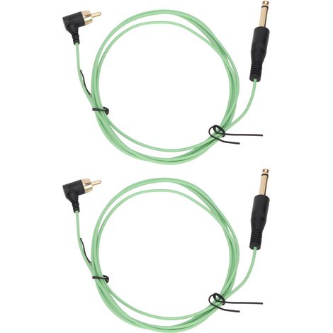 2 pièces de 1,8 m de coude RCA pour machine à tatouer, câble d'alimentation ultra-fin de 2,2 mm de diamètre extérieur, accessoire de tatouage, vert. (1/5)