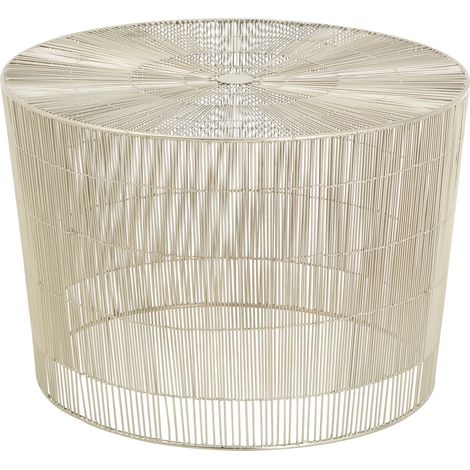 Interiors by Premier Silver Small Cage Round Table, Iron Strips Coffee Table, Durable End Side Table for Indoor, Outdoor Spaces (1/5)