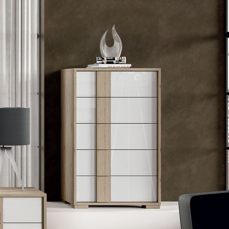 Settimino 5 cassetti grigio o bianco L 75 - Diana  Bianco