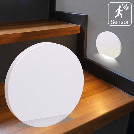 LED Treppenleuchten mit Bewegungsmelder rund weiß 1,5W - Lichtfarbe: Neutralweiß - Lichtaustritt: Orbis (1/5)