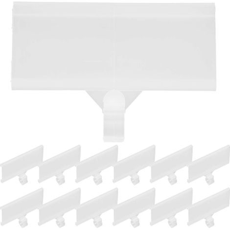 20 Preisschildhalter für Metallregale, Etikettenhalter zum Anclipsen für Aufbewahrungsboxen – 7,5 x 7 cm – Transparent (1/4)