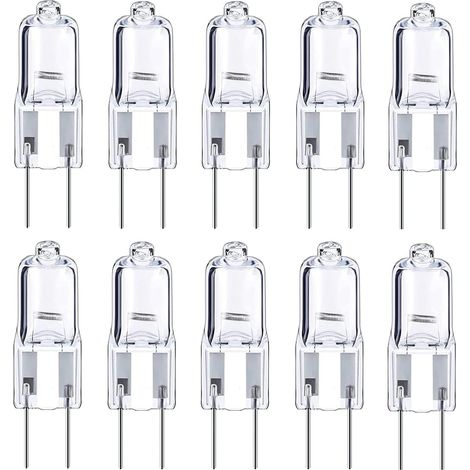 Lampadine alogene dimmerabili G6.35 50W 12V, 650LM bianco caldo 2700K, lampadina a capsula trasparente, alogena a due pin GY6.35 (10)