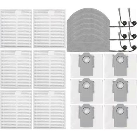 24-teiliges Set für Roborock Q7 M5+ / Q7 L5+ / Q7 TF+ / Q7T+ Plus Staubsauger: Ersatzteile, Seitenbürste, Filter, Reinigungstuch und Staubbeutel. (1/5)