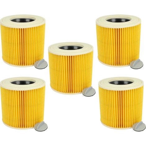vhbw 5x filtri a cartuccia per aspirapolvere, robot aspirapolvere, aspirapolvere universale sostituisce Kärcher 6.414-789.0