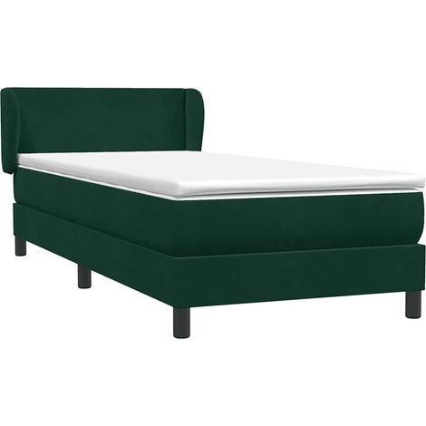 Maison Exclusive - Boxspringbett mit Matratze Dunkelgrün 80x220 c