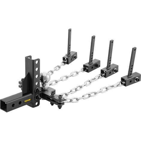 VEVOR Enganche para Remolque de Viaje Acero Enganche de Distribución de Peso con Control de Balanceo Bola de 59mm Caída y Elevación de 10,2cm Enganche de Remolque Longitud de Cadena 45,7cm para RV SUV