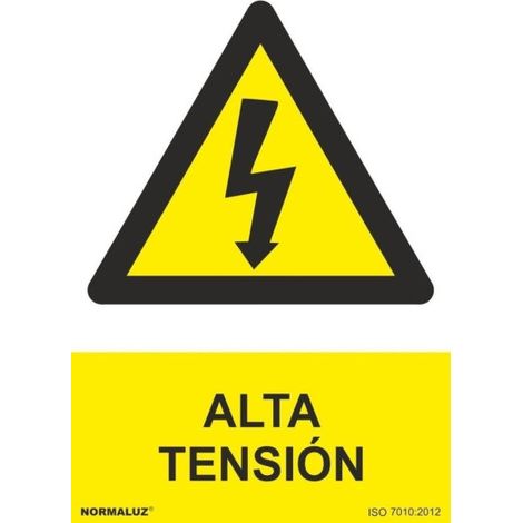 Señal industrial de Alta tensión, con tintas UV SEKURECO 100 x 150 mm ADHESIVOS DE VINILO (1/2)