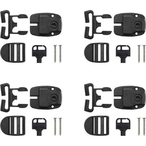 4 Kit complets de Clips de Couvercle de Spa, XU, Kit de Réparation de Loquet de Couvercle de Spa avec Clé et Vis Accessoires Loquet de Couvercle de Spa pour Sangles de Couvercle de Spa - (1/4)