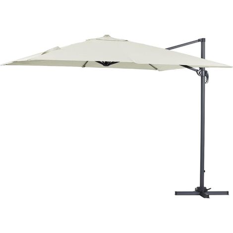 Parasol lateral de jardín en aluminio - Sun 3 - Cuadrado - 3 x 3 m - Crudo (1/4)