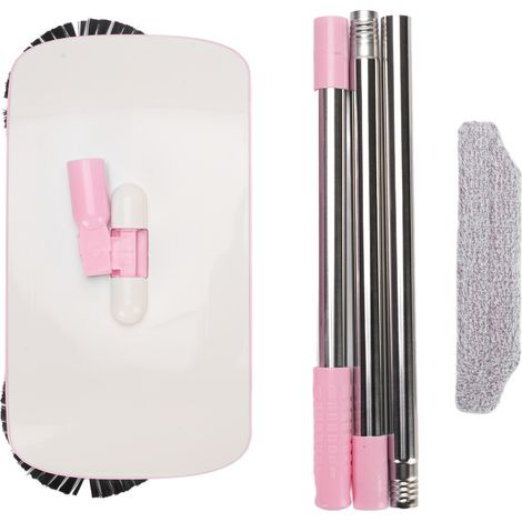 Balayeuse poussière main 2 en 1 inox rotation 180° – Nettoyeur sol bois marbre carrelage rose, nettoyage (1/5)