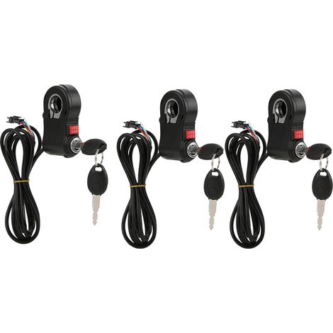 3 pièces Bouton de guidon Marche/Arrêt 3 positions de vitesse avec verrouillage pour vélo électrique (1/5)