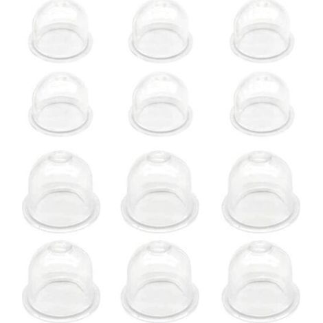 Ensemble de 12 pompes à bille de démarrage blanches, adaptées aux pompes à carburant à bouchon d'allumage de carburateur de 19 mm/22 mm, applicables aux tondeuses à gazon, débroussailleuses, tronçonne (1/4)
