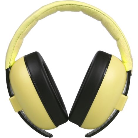Casque antibruit pour enfants, protection auditive, protection contre le bruit, idéal pour dormir en avion, 12 x 4 x 13 cm, jaune (1/3)