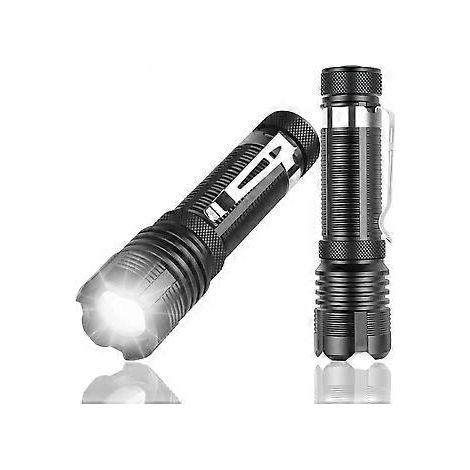 4 kleine LED-Taschenlampen, 500 Lumen mit Clip, 5 Modi