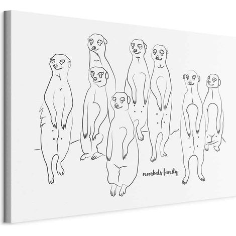 Patrouille animale (1 partie) - Suricates sur fond noir et blanc (1/5)