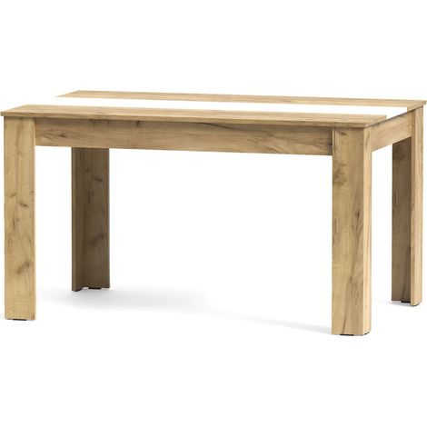 Home Heavenly®Mesa de Comedor MIRKO Fija – Diseño Moderno y Resistente, Mesa Rectangular para Comedor o Cocina – Estructura Esta  Color: Oak Gold white